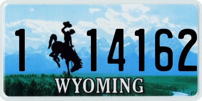 WY license plate 114162