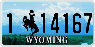 WY license plate 114167