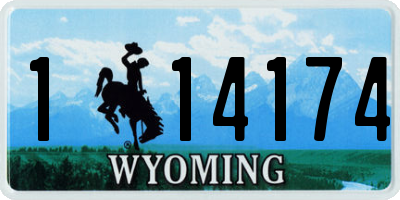 WY license plate 114174