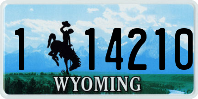 WY license plate 114210