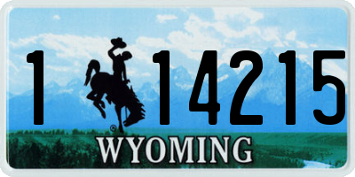 WY license plate 114215