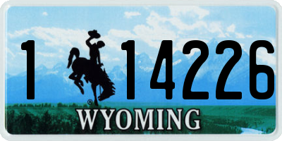WY license plate 114226