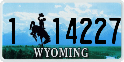 WY license plate 114227