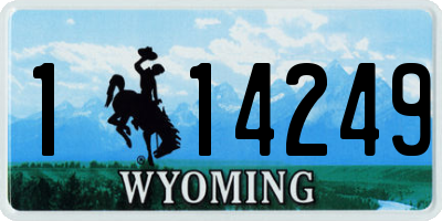 WY license plate 114249