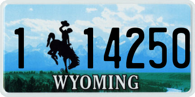WY license plate 114250