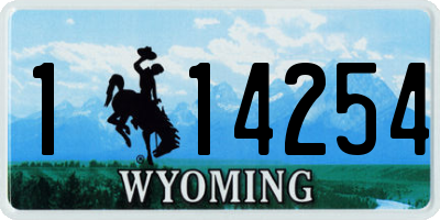 WY license plate 114254