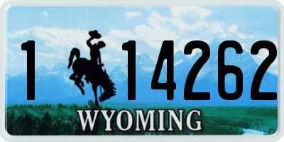 WY license plate 114262
