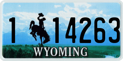 WY license plate 114263