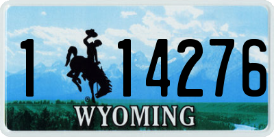 WY license plate 114276