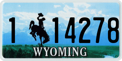 WY license plate 114278
