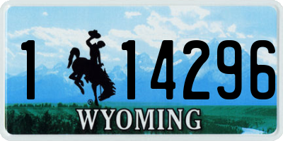 WY license plate 114296