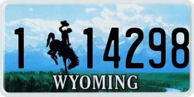 WY license plate 114298
