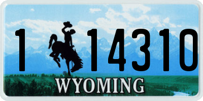 WY license plate 114310