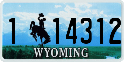 WY license plate 114312