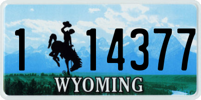 WY license plate 114377
