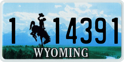 WY license plate 114391