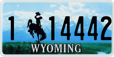 WY license plate 114442