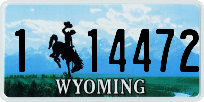 WY license plate 114472