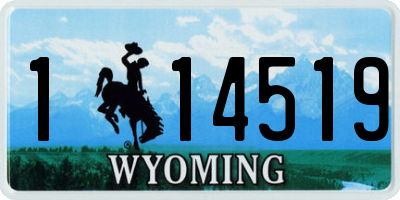 WY license plate 114519