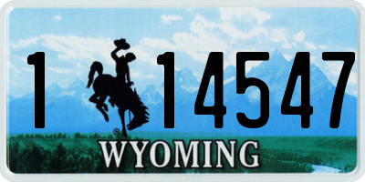 WY license plate 114547