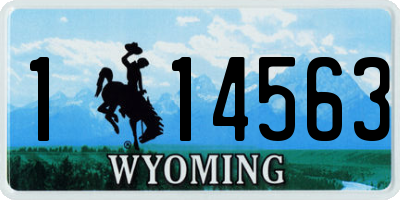WY license plate 114563