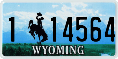 WY license plate 114564
