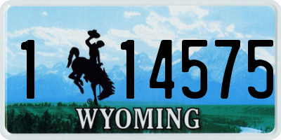 WY license plate 114575