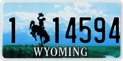 WY license plate 114594