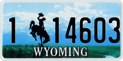 WY license plate 114603