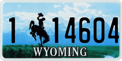 WY license plate 114604