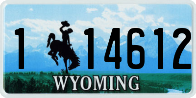 WY license plate 114612