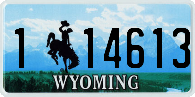 WY license plate 114613