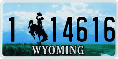 WY license plate 114616