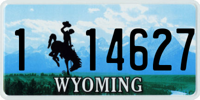 WY license plate 114627