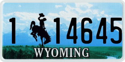 WY license plate 114645