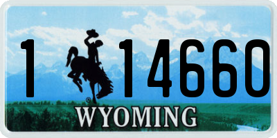 WY license plate 114660