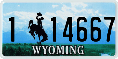 WY license plate 114667