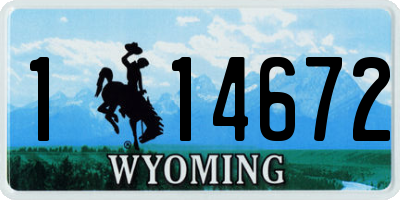 WY license plate 114672