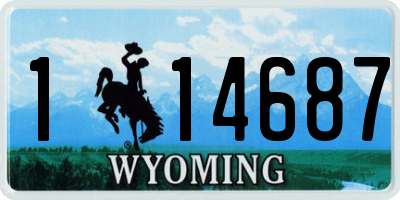 WY license plate 114687