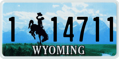 WY license plate 114711