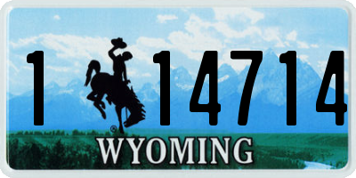 WY license plate 114714