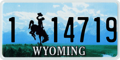 WY license plate 114719