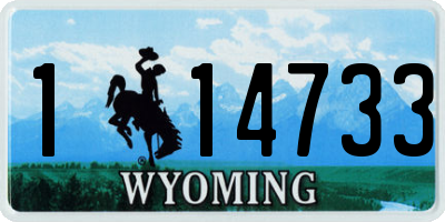 WY license plate 114733