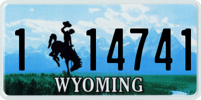 WY license plate 114741