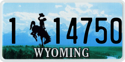 WY license plate 114750