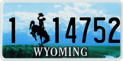 WY license plate 114752