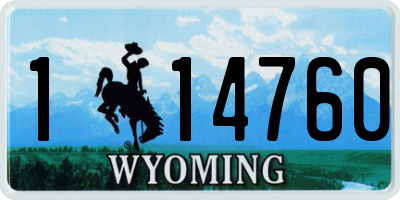 WY license plate 114760
