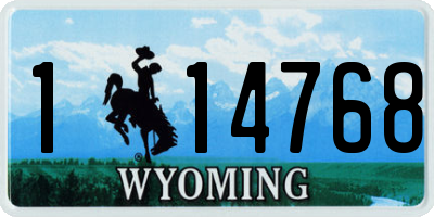 WY license plate 114768