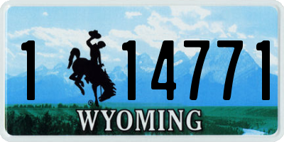 WY license plate 114771