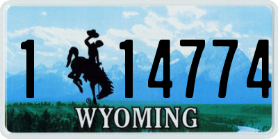 WY license plate 114774